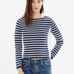 Madewell Navy and White Striped Top